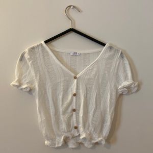 Cute see through white shirt with buttons